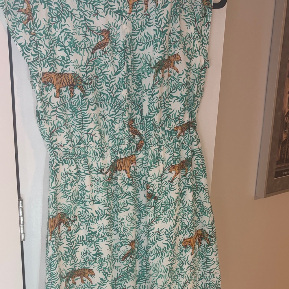 Maeve Anthropologie Green Leaf Print Dress (2P) - Picture 4 of 4